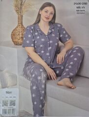 PİJAMA TAKIMI KISA KOL DÜĞMELİ
