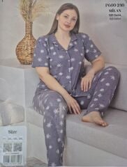 PİJAMA TAKIMI KISA KOL DÜĞMELİ