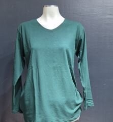 V YAKA UZUN KOL PAMUKLU BLUZ