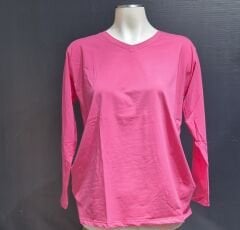 V YAKA UZUN KOL PAMUKLU BLUZ