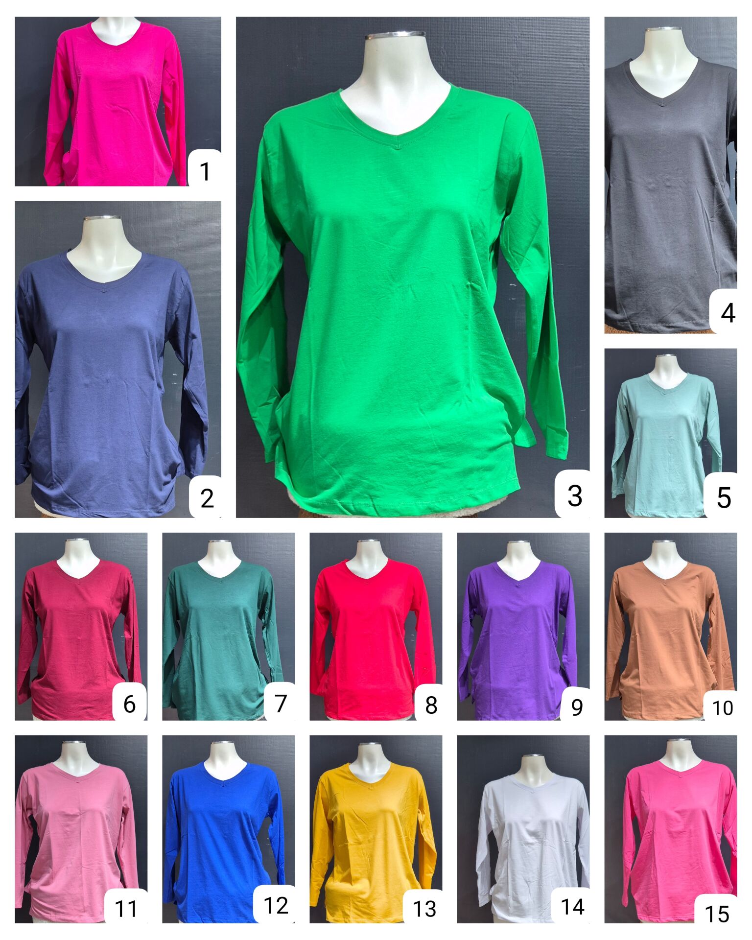 V YAKA UZUN KOL PAMUKLU BLUZ