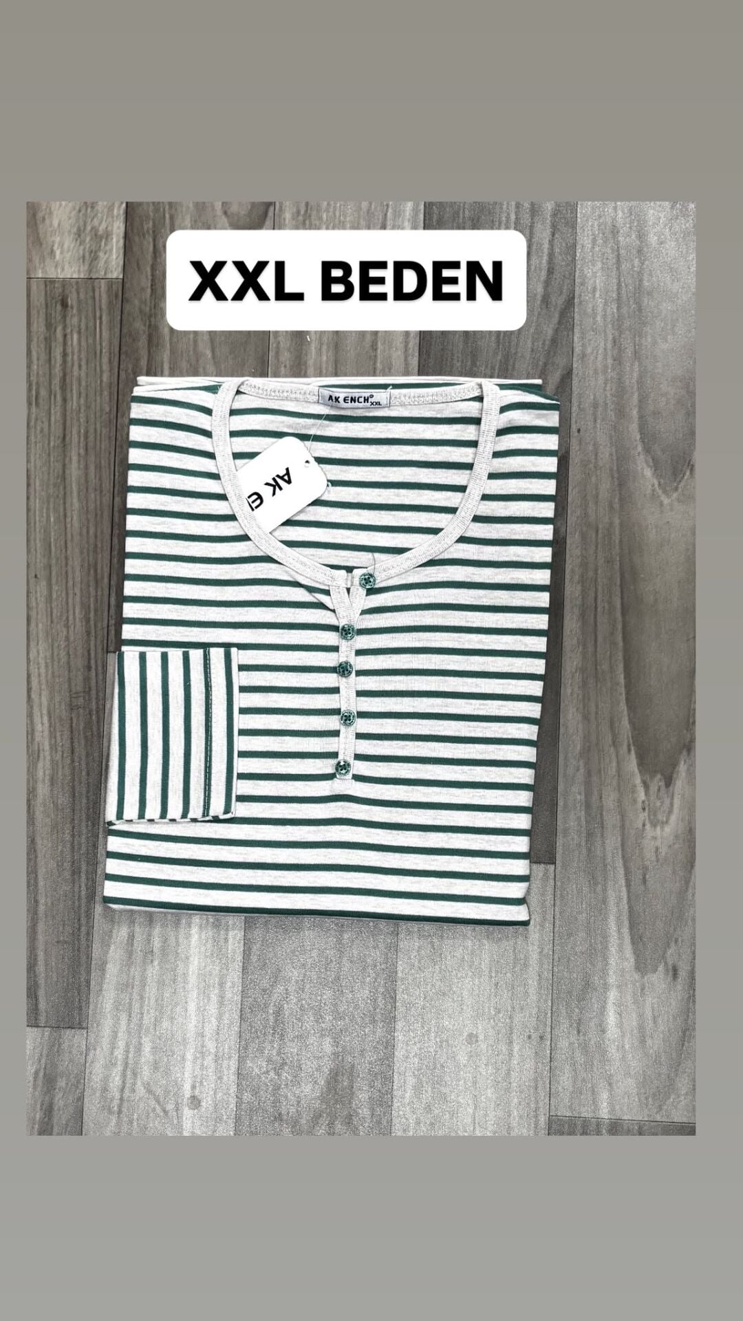 akench uzun kol çizgili bluz
