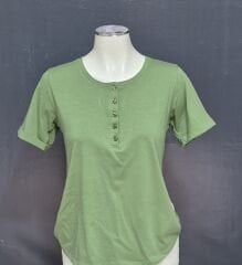 DÜĞMELİ BLUZ KISA KOL