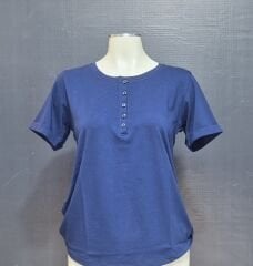 DÜĞMELİ BLUZ KISA KOL